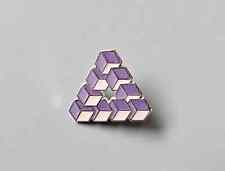 Glow In The Dark Purple Impossible Geometry Triangle Metal Enamel Lapel Hat Pin picture