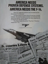 7/1989 PUB GRUMMAN F-14 TOMCAT LIBYA US NAVY TOP GUN AMERICA ORIGINAL AD picture