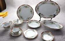 Vintage Diamond China Made in Occupied Japan Floral Dinner Set for 8 1950's picture