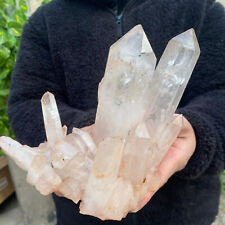 2.4lb Large Natural Clear White Quartz Crystal Cluster Rough Healing Specimen picture