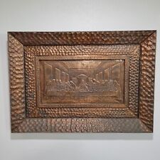 Antique The Last Supper Hammered Copper Picture 34