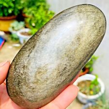 288g Large Gold Sheen Obsidian Natural Quartz Crystal Gemstone Palm Stone picture