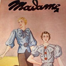 Madame March 5 1936 French Magazine Cover Only Vintage Fashion Print picture