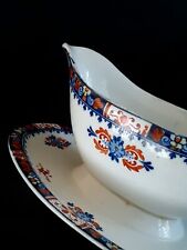 Antique Booth's England hand decorated ceramic gravy bowl picture