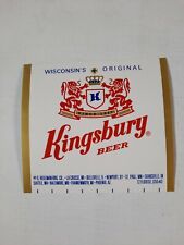 Vintage kingsbury Beer Wisconsin Beer Bottle Label picture