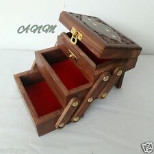 Antique Wooden Box Beautiful Style Vintage Collectible Decorative Gift Item picture