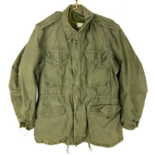 Vintage Military M-65 Coat Jacket Insulated Large Green 1979 Vietnam Era 70s picture