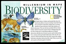 1999 February BIODIVERSITY Millennium in Maps Geographic Map Poster  A picture