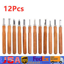 12Pcs Wood Carving Hand Chisel Tool Set Professional Woodworking Gouges Steel picture