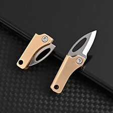 Brass Magnetic Attraction Mini Folding Knife Unboxing Blade Keychain Outdoor EDC picture