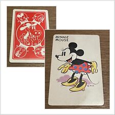 RARE VINTAGE 1930s WHITMAN PUBLISHING MICKEY MOUSE OLD MAID MINNIE MOUSE CARD picture