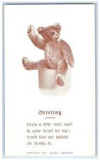 c1905 Greeting Little Bare Spot In Your Heart For Me Teddy Bear Antique Postcard picture