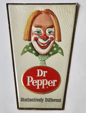 1960's Dr. Pepper Pressed Cardboard Sign Clown foil picture