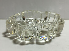 Vintage Glass Detailed Small Round Ashtray, Molded Glass Cigarette Ashtray picture
