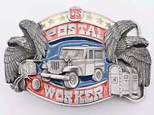U.S. Postal Worker Service USPS Mail Mailman Delivery Truck Vintage Belt Buckle picture