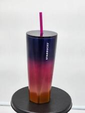 Starbucks 2022 Stainless Steel Tumbler Ombre Purple Pink Blue Pink Gold 24 Oz picture