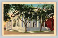 Mobile AL-Alabama First Baptist Church Vintage Souvenir Postcard picture