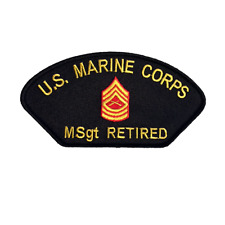 USMC MARINE CORPS MSGT MASTER SERGEANT RETIRED E-8 RANK PATCH TOP NON COM picture