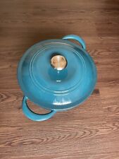 Tramontina 7 qt Enameled Cast Iron Dutch Oven Round Teal picture
