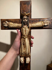 Beautiful Vintage Handcrafted Wood Crucifix  picture