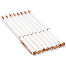 White Ball Point Pens and Rose Gold Gemstone (8-Pack) picture