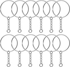 100Pcs Premium Silver Key Chain Rings Kit, Split Key Ring with Chain 1 Inch and  picture
