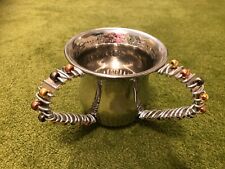 Hand Washing Jillery Cup Stainless Metal Netilat Yadayim, Synagogue Judaica picture