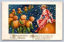 J99/ Halloween Postcard Holiday c1910 John Winsch Pumpkin Men Lady 484 picture