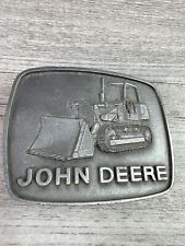 Vintage 1978 JOHN DEERE Belt Buckle Pewter BULLDOZER picture