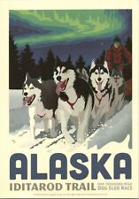 Alaska Iditarod Trail one thousand mile Dog Sled Race Anderson Design postcard picture