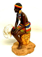 Zulu Woman , African art Sculpture. Home Decor. Soil Ceramic. Size-5”-4”/01407 picture