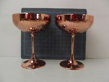 Absolut Elyx Martini Gin Copper Wheat Motif Coupe Goblet Lot of 2  picture