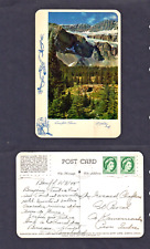 CANADA CROWFOOT GLACIER AB DE LUXE POSTCARD POSTED AT BANFF SRINGS HOTEL IN 1955 picture