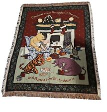 Disney Classic Tapestry Pooh Throw Blanket Goodwin Weavers Afghan Cheer  picture
