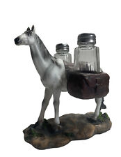 Horse Salt & Pepper Shaker Caddy Country Kitchen Equestrian Saddle Farm Decor picture