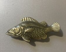 Vintage Solid Brass Bass Fish Small Figurine picture
