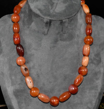 Ancient Old Carnelian Stone Bead Necklace from Middle East in good Condition picture