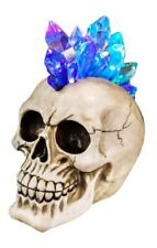 Ebros Colorful LED Light Mohawk Crystal Hair Cranium Skull Figurine As  picture