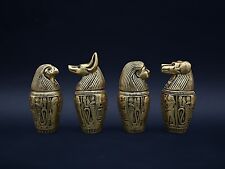 Set of four canopic jars organs Sculpture ancient Egyptian art heavy stone picture