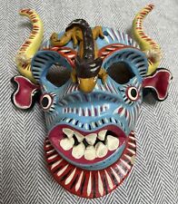 Vintage Gerardo Ortega Large Vibrant Colors El Diablo Mask Mexican Folk Art EUC picture