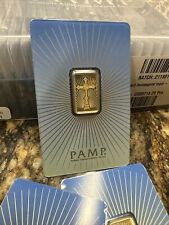 5 gram Gold Bar - PAMP Suisse Faith Cross Gold - In Assay - 5G Lunar Gold picture