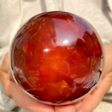 2.4lb Superb Large Chalcedony Agate Quartz Banded Carnelian Crystal Sphere Reiki picture