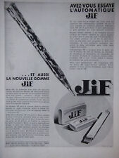 ADS PRESS 1933 JIF PORTE-MINE ET GOMME - PUBLICITÉ DE PRESSE FRENCH picture