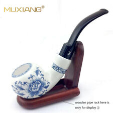 Ceramic Tobacco Pipe Vintage Smoking Pipe 9mm Filter 10 Free Cleaning Tools Gift picture