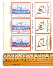 Vintage 1930's Matchbook Uncut Cover Baltimore & Carolina Shipping Line, Inc. #9 picture