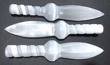 Selenite Sword - Swirl Handle White Crystal Dagger - Gemstone Knife 7 - 8 Inches picture