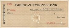 American National Bank - American Bank Note Company Specimen Checks - American B picture