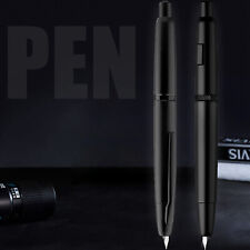 MAJOHN A1 Press Black Metal Fountain Pen Iridium Extra Fine Nib 0.38mm Writing picture