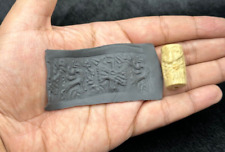 Beautiful Medieval Intaglio Unique Found Lime Stone Ancient Cylinder Seal Beads picture