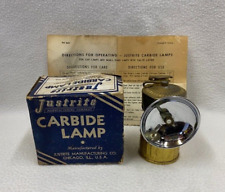 Vintage Justrite Brass Model 2-814 Carbide Coal Miners Lamp NOS with Box picture